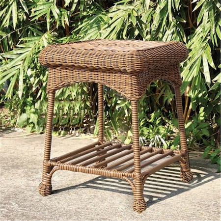 Sekkusu Furniture Outdoor Espresso Wicker Patio Furniture End Table SE737677